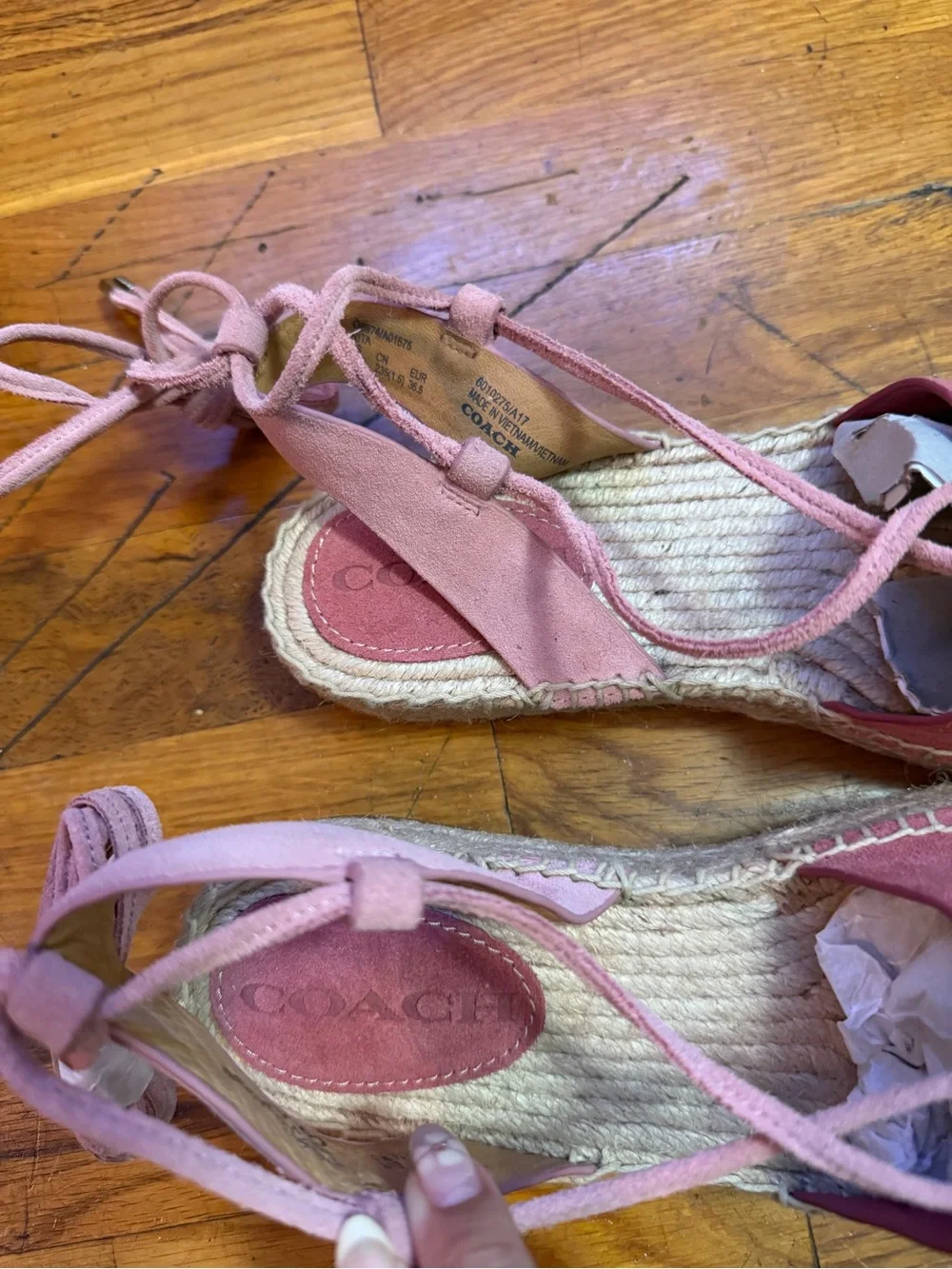Coach Rita Suede Espadrille with Ankle straps